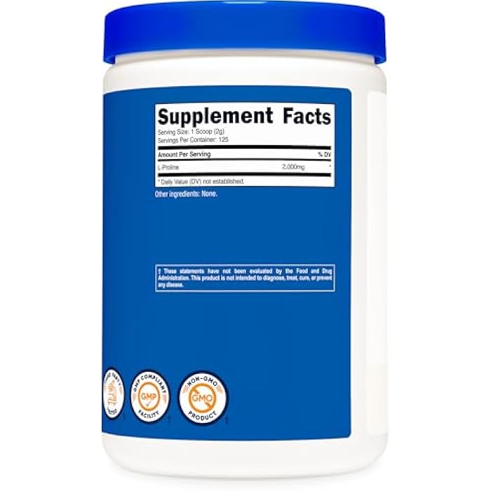 Nutricost L-Proline Powder 250 Grams - 2,000mg Per Serving, Non-GMO - Image 5
