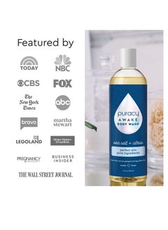 puracy Puracy Body Wash, Natural Body Wash, 98.6% Pure Plant Ingredients, Moisturizing Shower Gel for Women Men Kids, Body Soap for Dry Sensitive Skin. Gently Scented with Citrus & Sea Salt, 12 Oz (2-Pack)  - Image 3