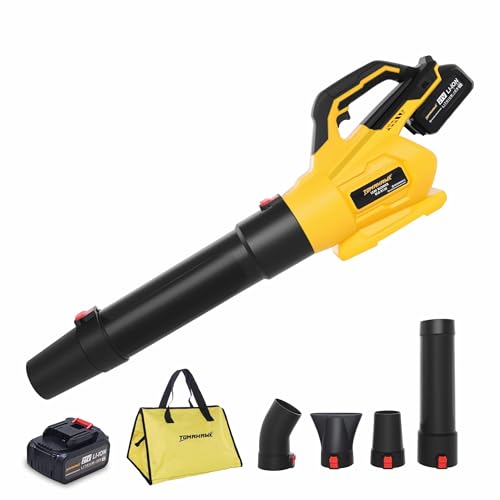 Tomahawk BLB-8130 20V Brushless Cordless Leaf Blower with 2×3.0Ah Batteries, 150 MPH Air Speed, 125 CFM Airflow, 4 Nozzles, Fast Charger & Carry Bag – Powerful Garden Cleaning Tool - Image 1