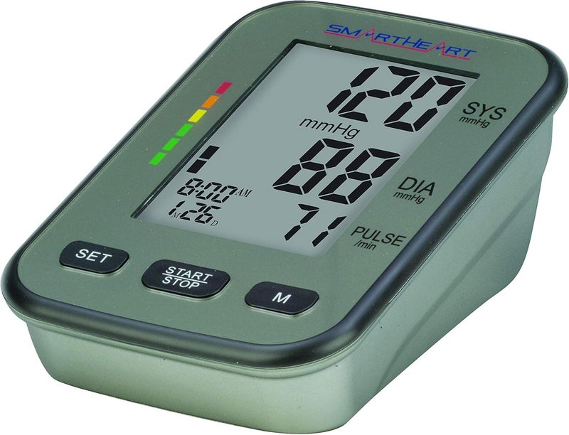 SmartHeart جهاز قياس ضغط الدم الذكي سمارت هارت مع سماعة ثلاثية اللغات ذاكرة 4 مستخدمين مؤشر ارتفاع ضغط الدم تشغيل بلمسة واحدة مجموعة للاستخدام المنزلي - Image 4