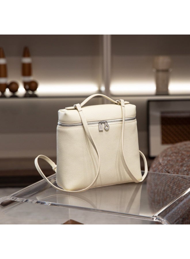 Women's Genuine Leather Backpack, Pebbled Leather Backpack, Mini Travel Backpack, Large Capacity School Bag, Top Handle Backpack, Fashion Commuter Bag, Gift for Her - Image 1