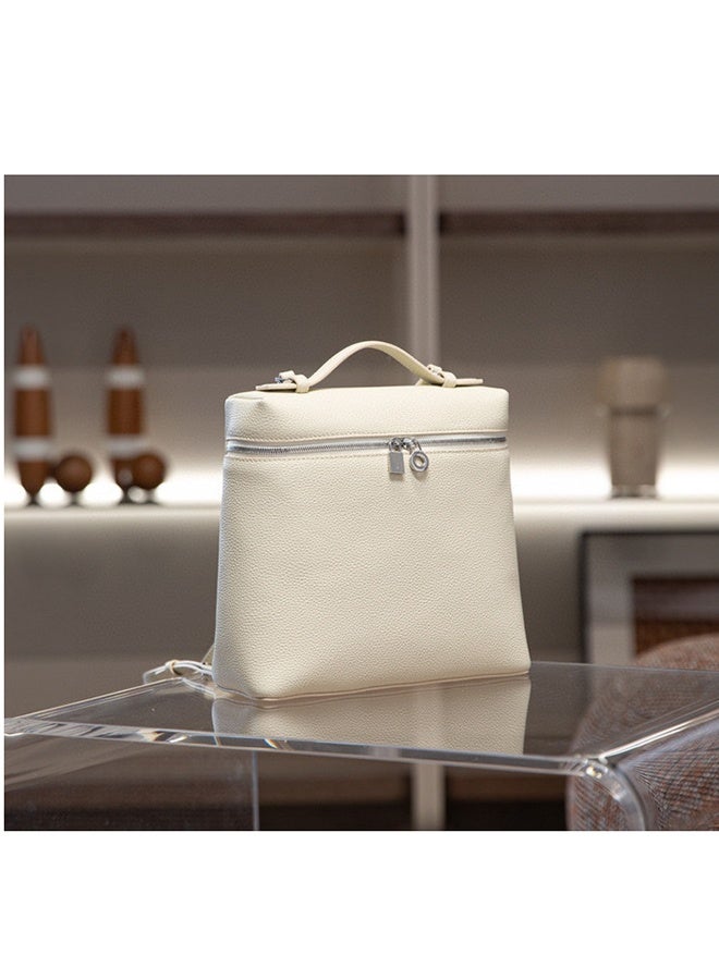 Women's Genuine Leather Backpack, Pebbled Leather Backpack, Mini Travel Backpack, Large Capacity School Bag, Top Handle Backpack, Fashion Commuter Bag, Gift for Her - Image 2