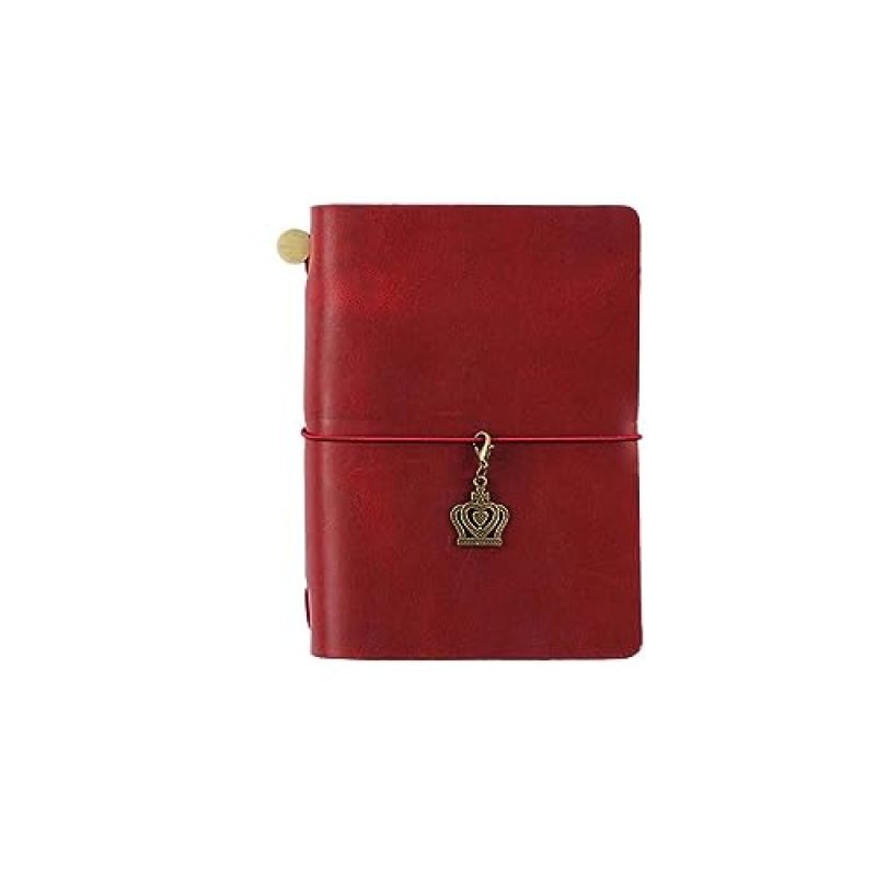 Genuine Leather Notebook Cover: 13.5 X 10.5 X 2.5 CM Red - Patina Developing, Refillable 64-Page Inserts Travelers Notebook for Digital-Free Travelers, Flight Attendants and Wanderers - Image 1