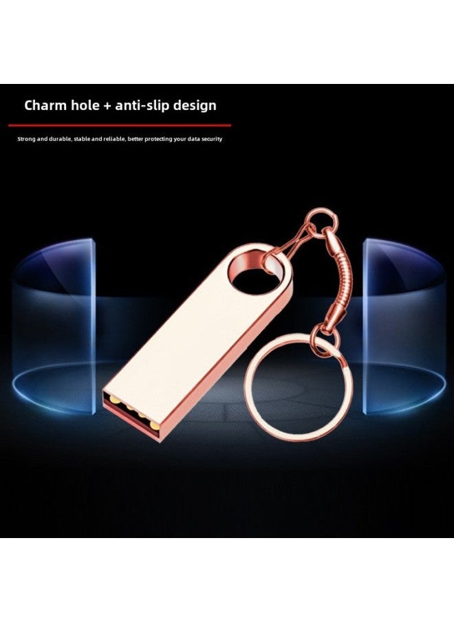 U Disk 32gU Car Lossless Music 16gU Metal Rotating 64GSE9 USB Disk-Capacity:3.0 Silver 128g  - Image 1