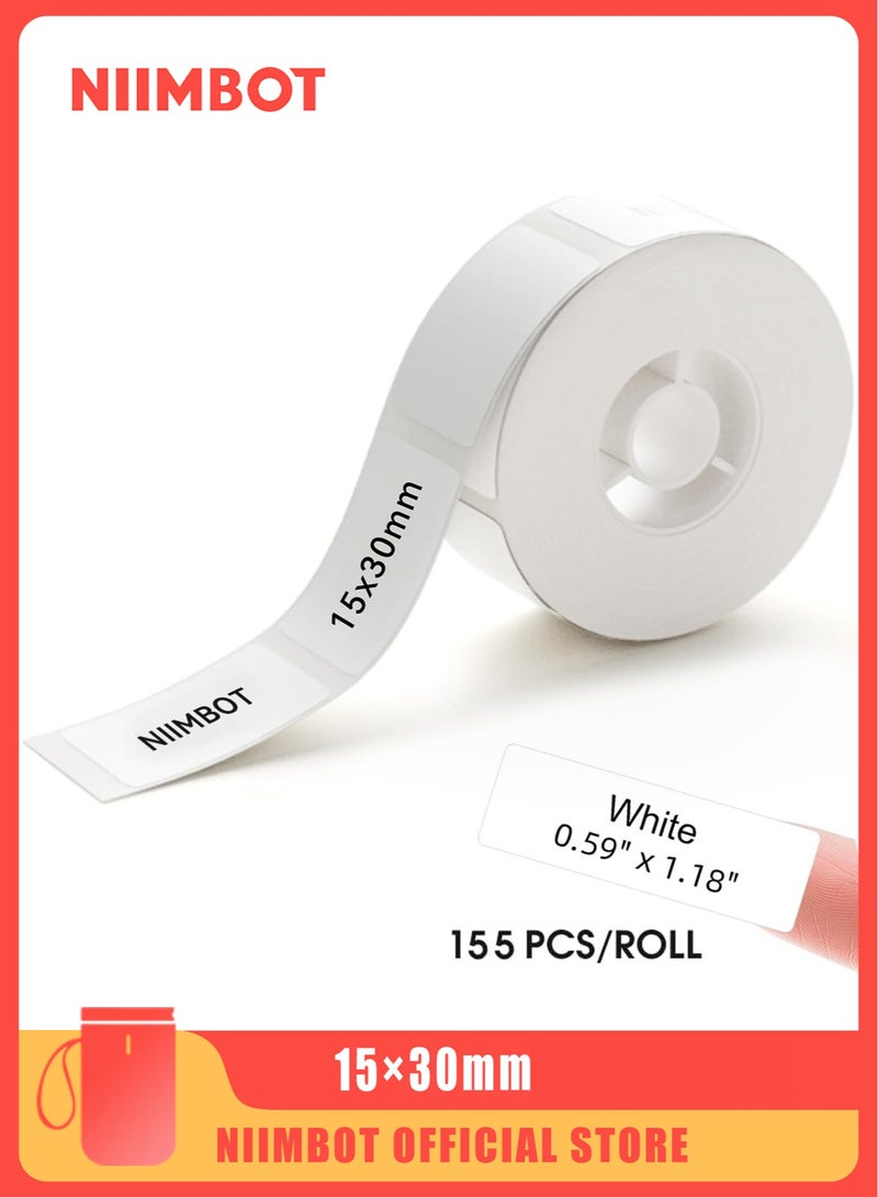 NIIMBOT D11/D110/D101 Waterproof Thermal Label Paper for Barcode Printing 15*30mm, White - Image 1