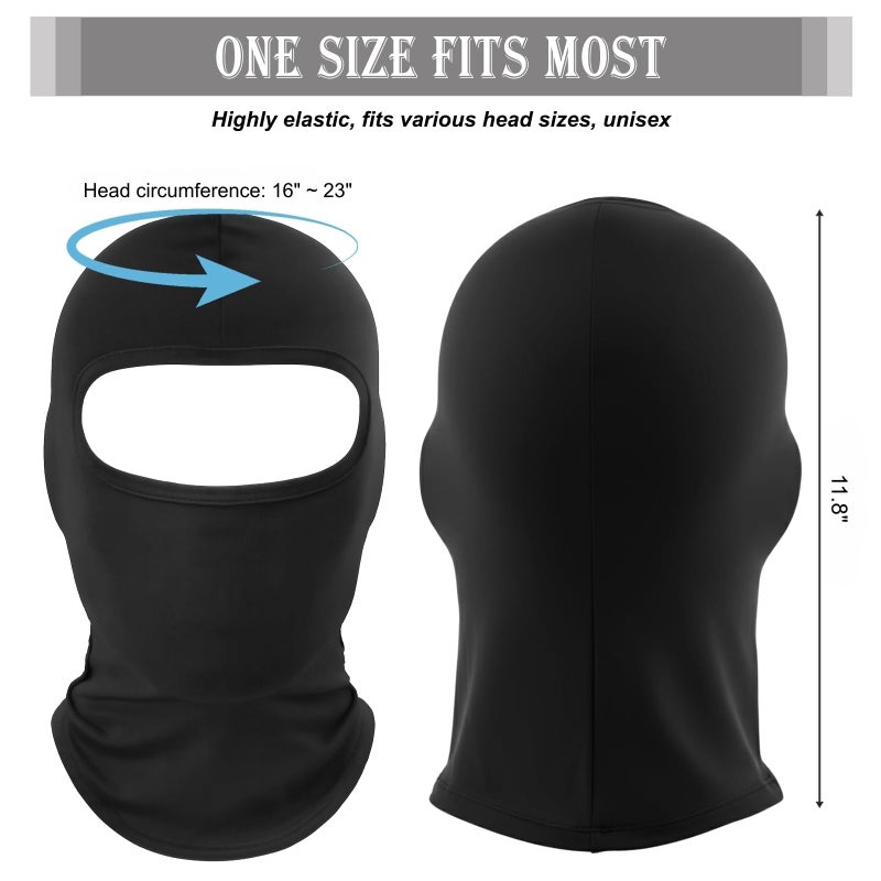 Hoiny 6 Pack Ski Mask Balaclava for Men Women, Lightweight Full Face Mask UV Protection, Summer Face Cover for Motorcycling and Outdoor Working Black - Image 2