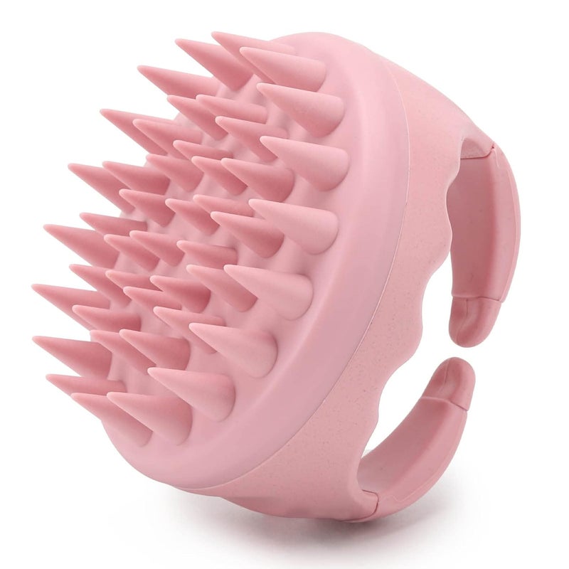 Scalp Massager Shampoo Brush Hair Scrubber Scalp Brush Silicone Scalp Exfoliator Hair Wash Tool for All Hair Types of Women Men Kids Pets  Pink