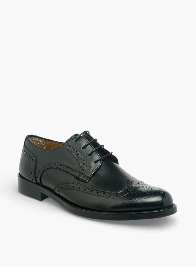DUCHINI Men Lace-Up Leather Derby Shoes