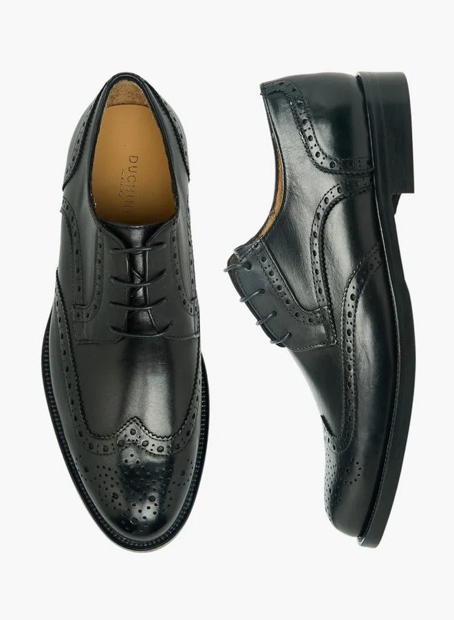 DUCHINI Men Lace-Up Leather Derby Shoes