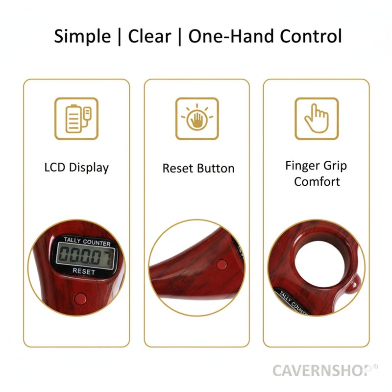 CAVERNSHOP Digital Prayer Beads Counter - Portable Rotating Finger Counter for Meditation, Pooja, Japa, Islamic Tasbeeh, Buddhist Jaap Mala 108 Beads - Handheld Digital Counter (Multicolor) - Image 3