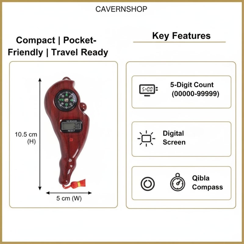 CAVERNSHOP Digital Prayer Beads Counter - Portable Rotating Finger Counter for Meditation, Pooja, Japa, Islamic Tasbeeh, Buddhist Jaap Mala 108 Beads - Handheld Digital Counter (Multicolor) - Image 4