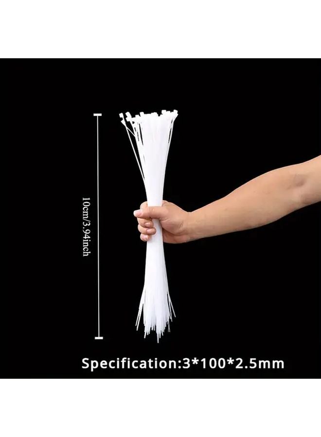 100pcs White Self Locking Cable Ties 4x300mm Floral Bouquet Packaging Nylon Straps - Image 4