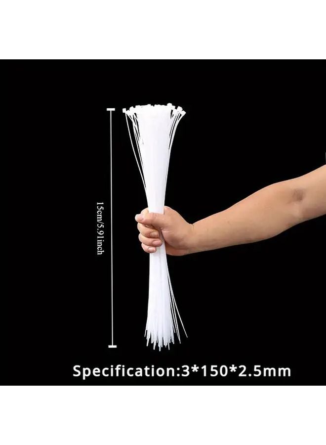 100pcs White Self Locking Cable Ties 4x300mm Floral Bouquet Packaging Nylon Straps - Image 5