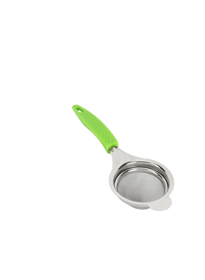 Royalford 9cm Strainer- RF12618/ Stainless Steel Mesh Multi-Purpose Use/ Food-Grade and Safe to Use, Hanging Loop/ Easy to Hold PP Handle and Perfect for Tea, Coffee, Juice/ Compact and Durable Liquid Strainers Silver - Image 2