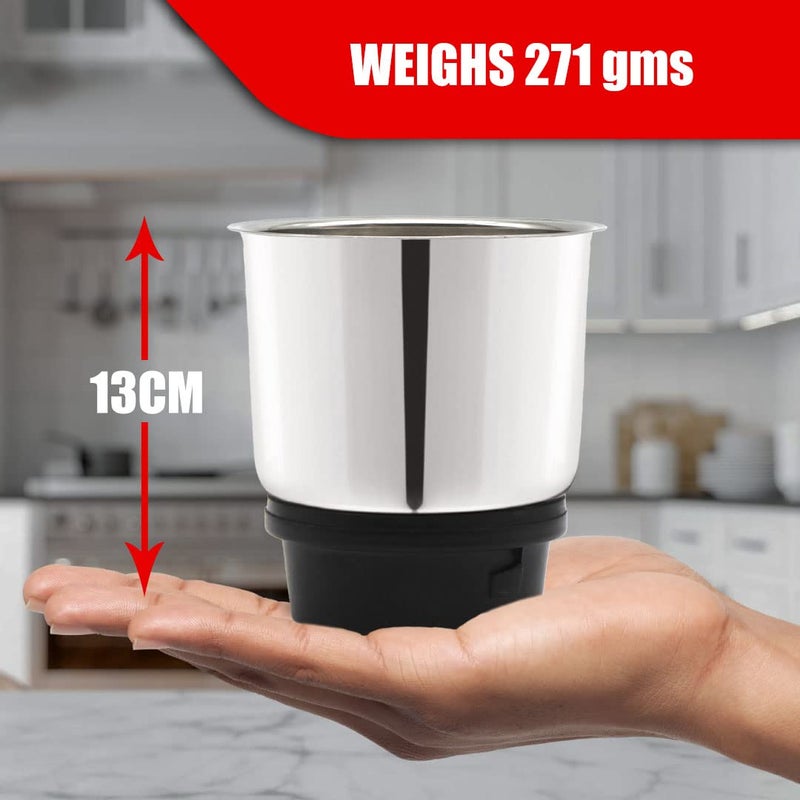 REGOLITH ENTERPRISES 400 ML Stainless Steel Chutney Jar for Mixer Grinder Small Size Universal Compatibility - Image 3