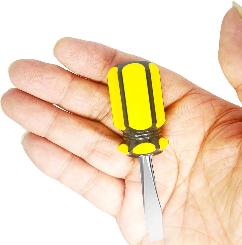 Buspoll Short Screwdriver Set: Two-Color Small Handle Stubby Screwdriver - Phillips & Flat Head - Image 4