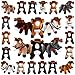 Vertintong 24 Pack Valentines Classroom Gifts Bulk Small Horse Stuffed Animal Plush Keychain Bulk 4 Inch Mini Standing Horse Plushie with Cowboy Hat Bandana for Kids Adopt Party FavorBright Style - Image 2