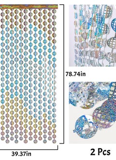 Y&D Disco Ball Foil Curtain Set for Bachelorette Party Decorations, Backdrop with Photography Curtains,Set of 2  - Image 2