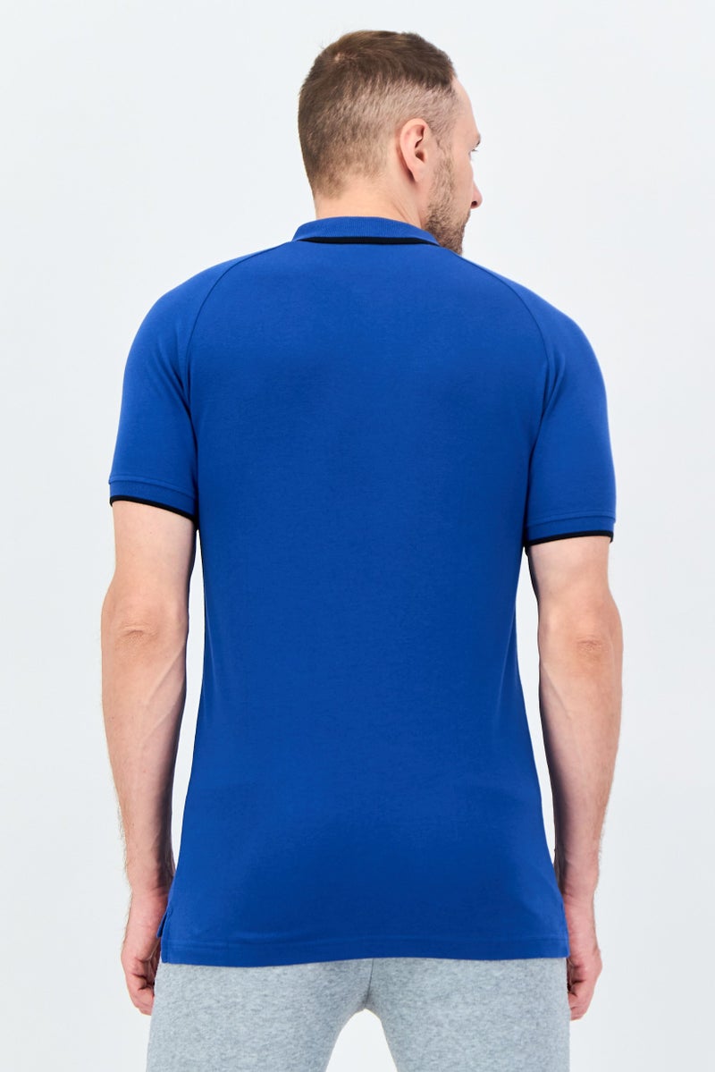 PUMA Men Sportswear Fit Short Sleeve Embroidered Logo Outdoor Polo Shirt, Blue - Image 3