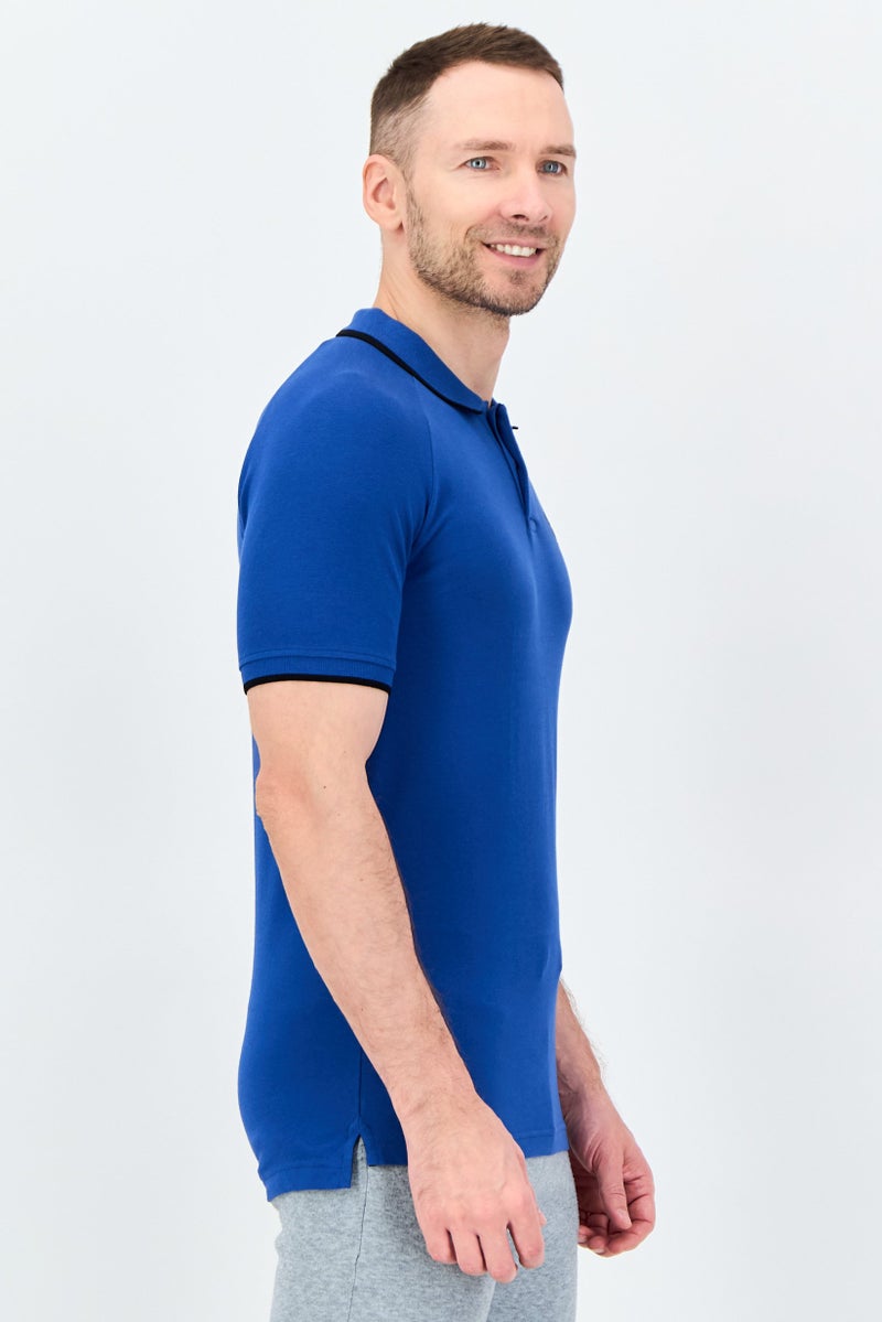 PUMA Men Sportswear Fit Short Sleeve Embroidered Logo Outdoor Polo Shirt, Blue - Image 2