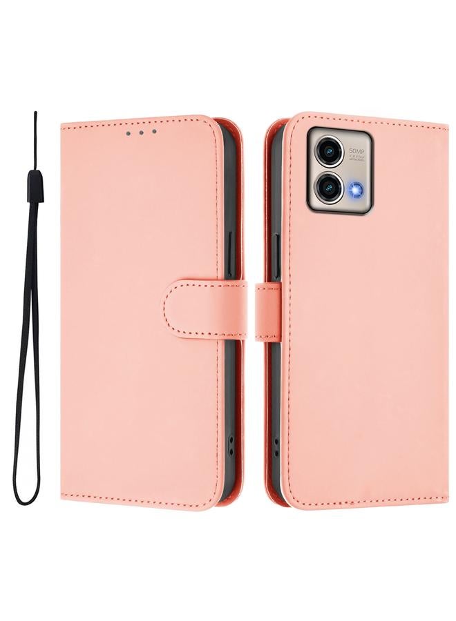 اس-توب جراب لهاتف Motorola Moto G Stylus 5G 2023 مصنوع من الجلد بلون سادة مع حبل تعليق - Image 2