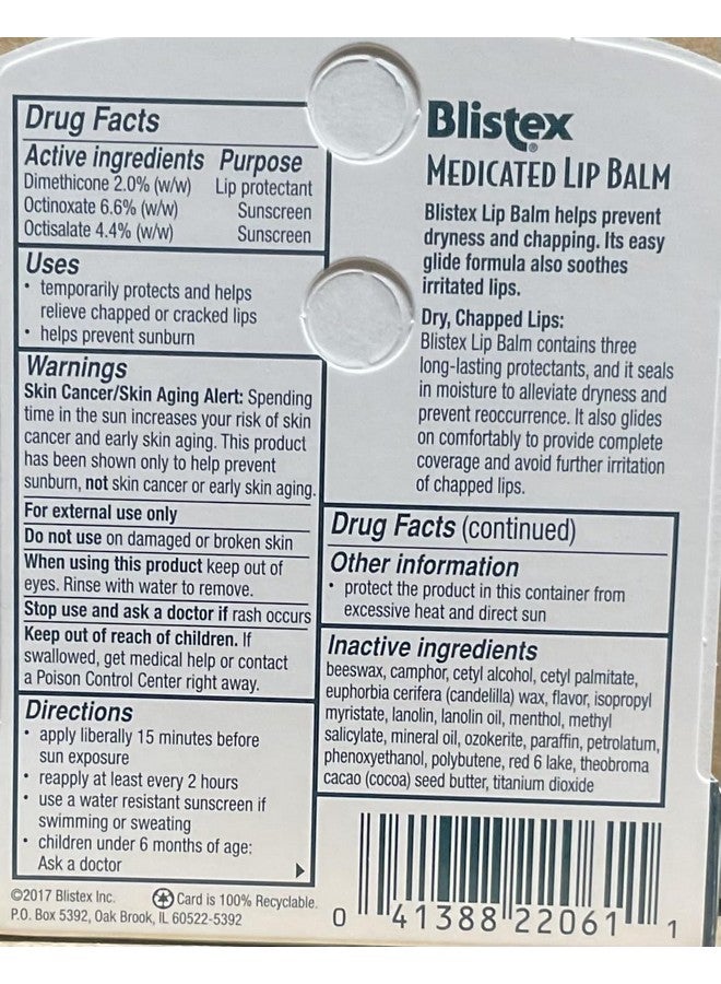 Blistex Medicated Lip Balm, .15 Oz. (5 Pack) - Image 3