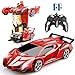 Blackma Remote Control Car Transform OneButton Deformation 360Rotating Drifting Transform Robot RC Car with LED Light Toy Gifts for 4 5 6 7 8 9 10 11 12 Years Old Boy Red - Image 3