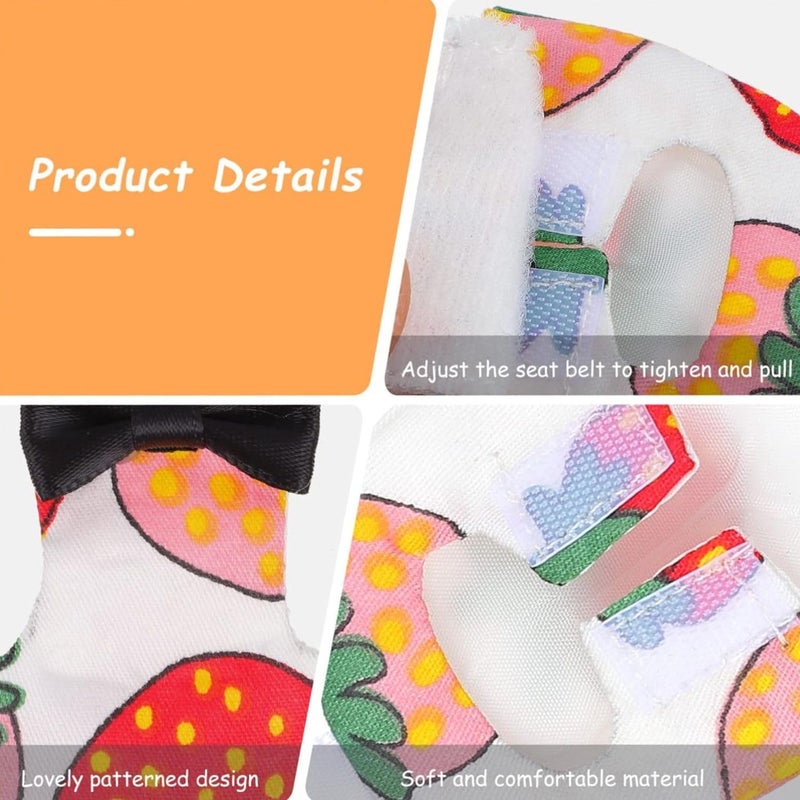 VAYINATO ® 1 Pcs Reusable Birds Diaper for Parrot, Budgies, Sun Conures, Lories & Small Birds | Soft Breathable Fabric, Secure Fit for Flight & Ground Use | Easy-Clean Bird Hygiene (Strawberry) - Image 5