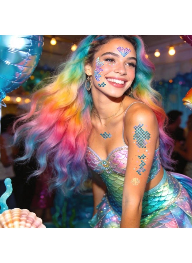 ANTING Mermaid Scale Temporary Tattoos for Kids Girls - Image 2