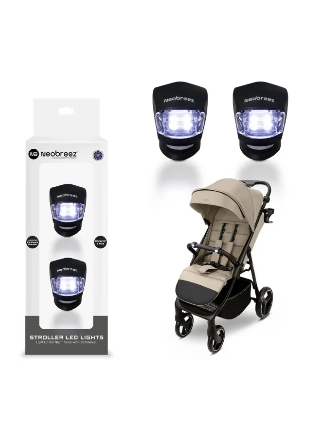 neobreez Neobreez Safety Warning Stroller LED Light| Rear Light Tail-Light for Baby Carrier Silicone (Pack Of 2) CR2032 3V|Tool-Free Mount Battery Powered Led Lights for Pushchair,  Buggy,  Pram,  Cycle,  Bike
