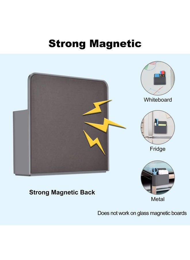Bidponds Magnetic Marker Holder for Whiteboards/Fridge/Refrigerator/School Locker Organiser,Magnetic Chalk Organiser/Remote Control Holder/Dry Eraser Marker Tray with Anisotropic Magnet Backing Gray - Image 3
