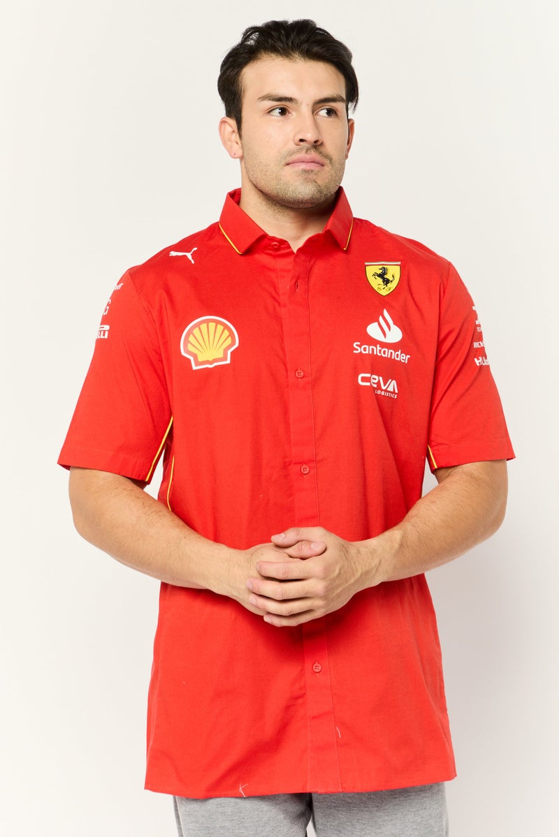 PUMA Men Sportswear Fit Short Sleeve Santander Jersey, Red - Image 1