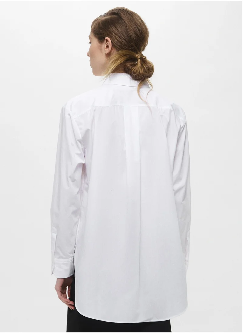هوجو Embroidered logo oversized shirt