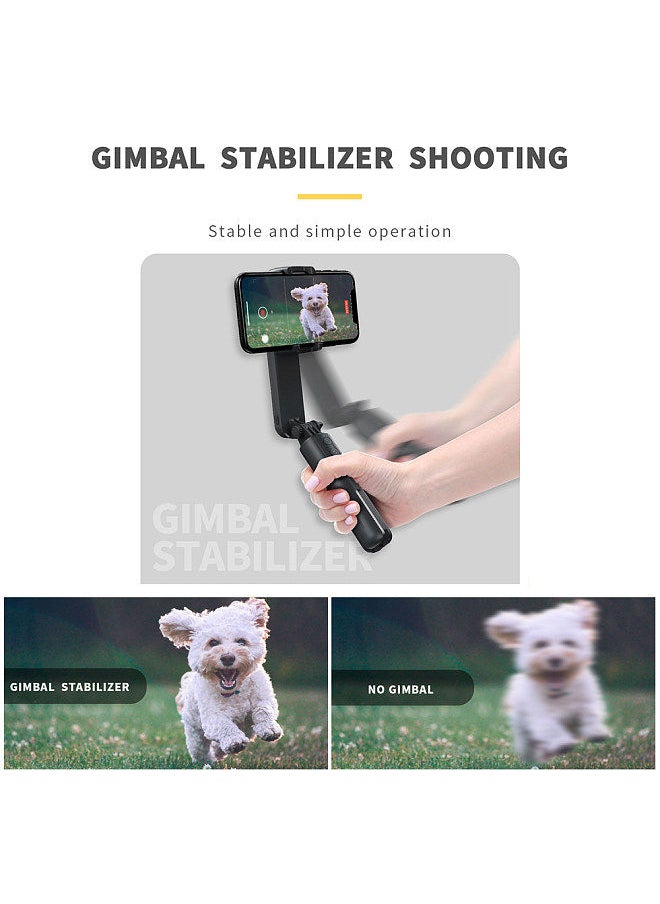 Generic - Handheld Gimbal Stabilizer for Phone Inception Mode Selfie Stick with Stable Tripod 3 Color Modes Fill Light Remote Shutter, Black - Image 1