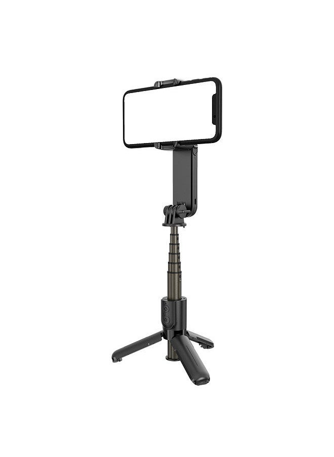 Generic - Handheld Gimbal Stabilizer for Phone Inception Mode Selfie Stick with Stable Tripod 3 Color Modes Fill Light Remote Shutter, Black - Image 1