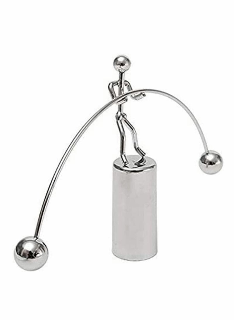 NIBEMINENT Motion Toy Metal Balance Steel Physics Newton's Cradle Balls Classic Science Mini Fun Desk Weightlifter Kinetic Art Balancing Decompressive for Home Office Decor - Image 1