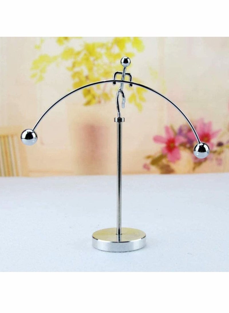 NIBEMINENT Motion Toy Metal Balance Steel Physics Newton's Cradle Balls Classic Science Mini Fun Desk Weightlifter Kinetic Art Balancing Decompressive for Home Office Decor - Image 4