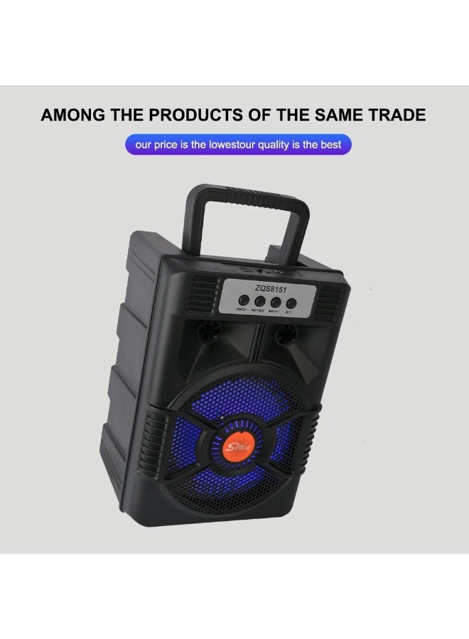 singe ZQS8151 8-Inch Multi-Media Super Bass Speaker, Portable with LED Lights - Image 3
