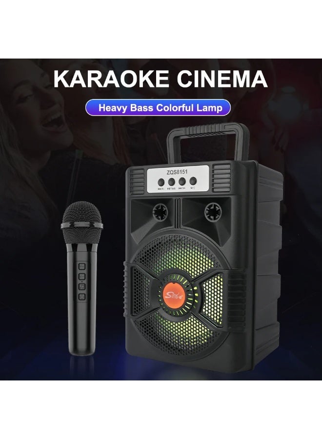 singe ZQS8151 8-Inch Multi-Media Super Bass Speaker, Portable with LED Lights - Image 5