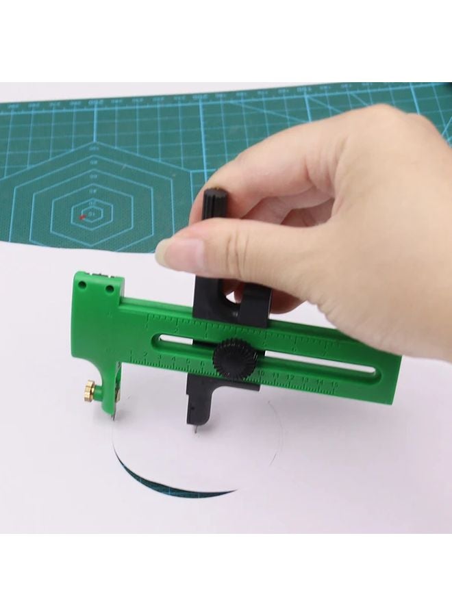 Green Adjustable Compass Circle Cutter 2 15cm Manual Rotary Tool For Art Craft DIY - Image 3
