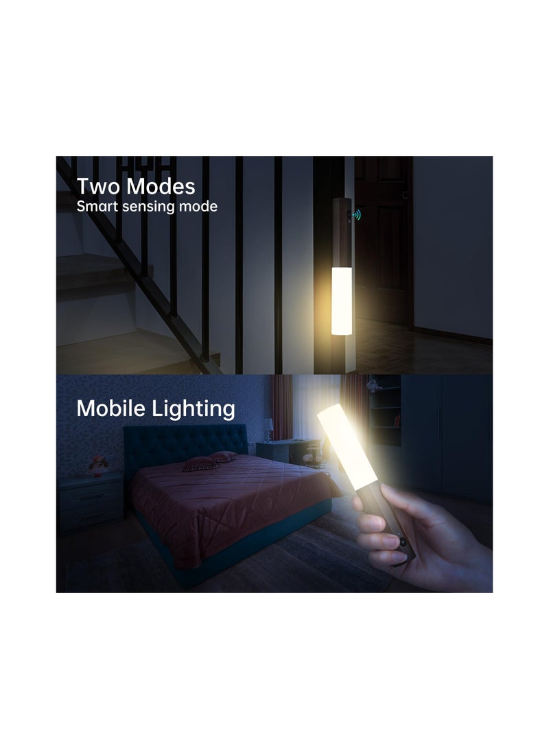 Zikra Motion Sensor Light Indoor, Stick on Motion Wall Light Wooden Wall Sconce Wooden LED Wall Sconce Indoor Rechargeable Wooden Wall Light for Hallway, Stair, Closet, Shelf, Bathroom, Kitchen - Image 4