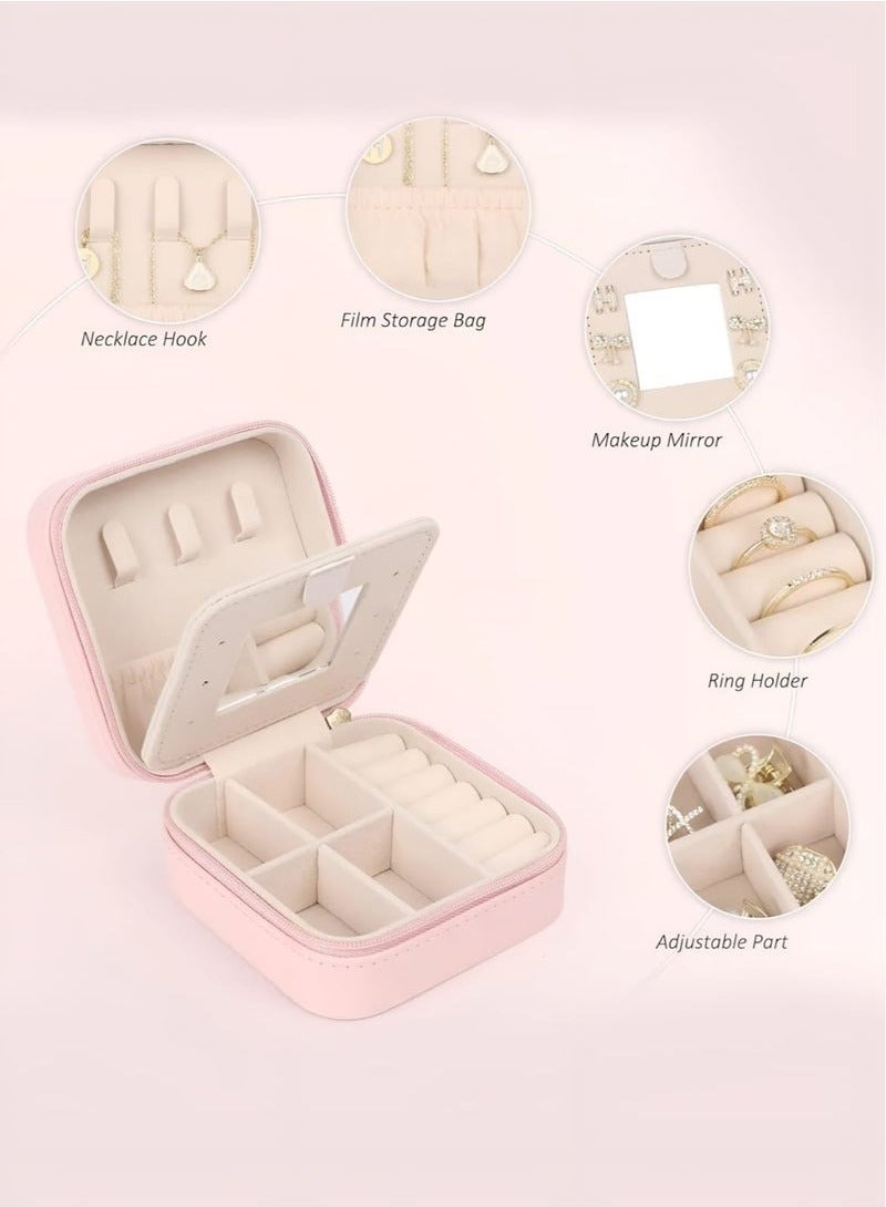 Brides Jewelry Box Organizer with Mirror - Customizable Travel Case for Rings, Earrings, Necklaces - Perfect Gift for Women and Girls - Image 2