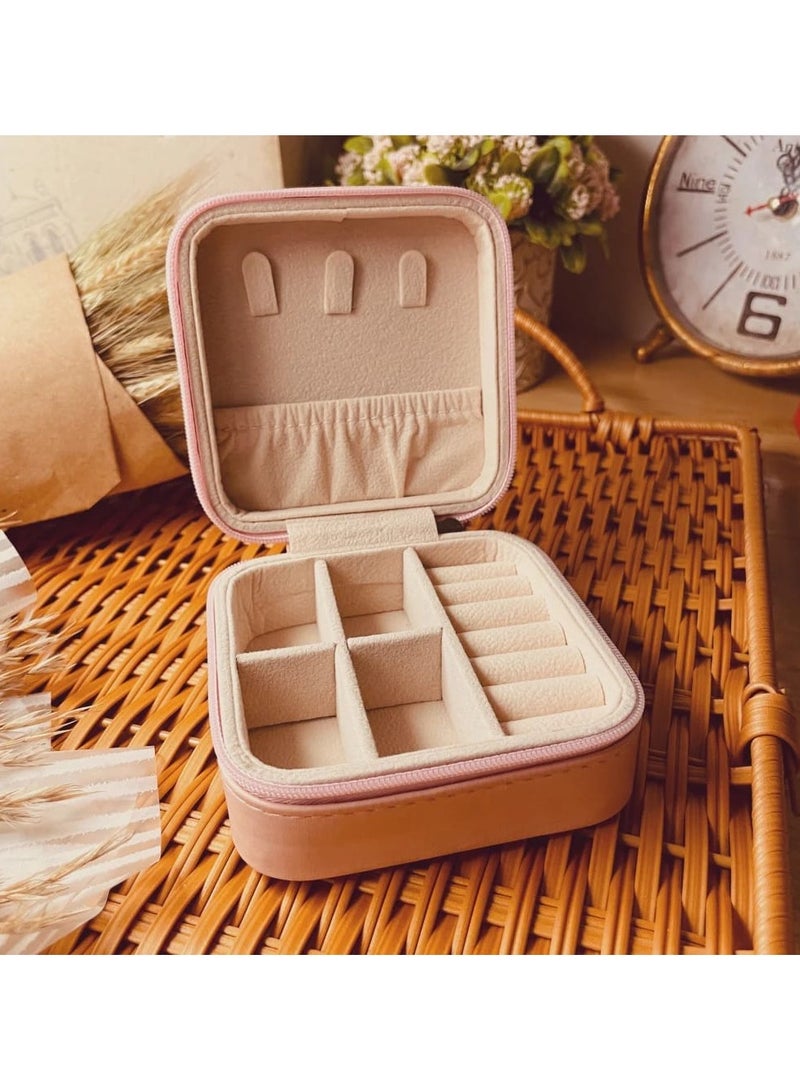 Brides Jewelry Box Organizer with Mirror - Customizable Travel Case for Rings, Earrings, Necklaces - Perfect Gift for Women and Girls - Image 1