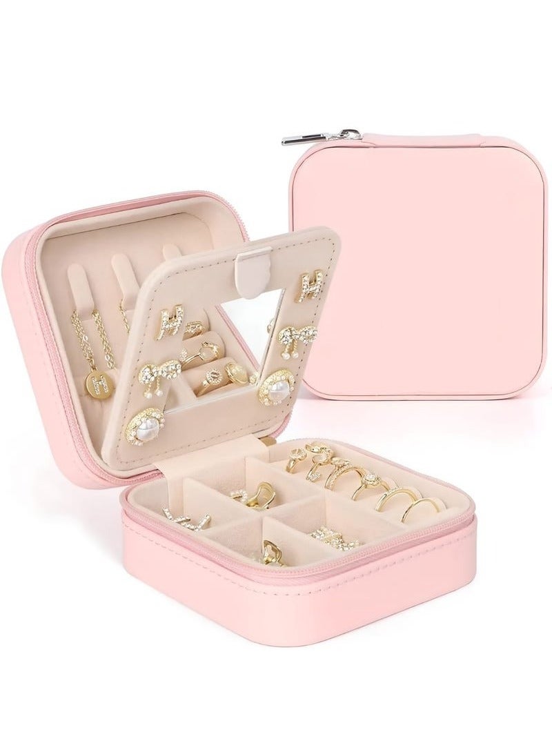 Brides Jewelry Box Organizer with Mirror - Customizable Travel Case for Rings, Earrings, Necklaces - Perfect Gift for Women and Girls - Image 3