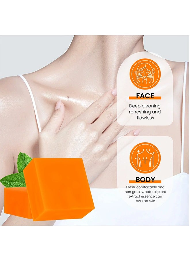 CARVENCHY - Kojic Acid Soap Turmeric Bar, Anti-Acne Dark Spot Corrector Soap, Brightning Deep Cleansing Face And Body Turmeric Soap, Tretinoin Soap, Acne Facial Turmeric Kojic Acid Soap Bar - Image 1