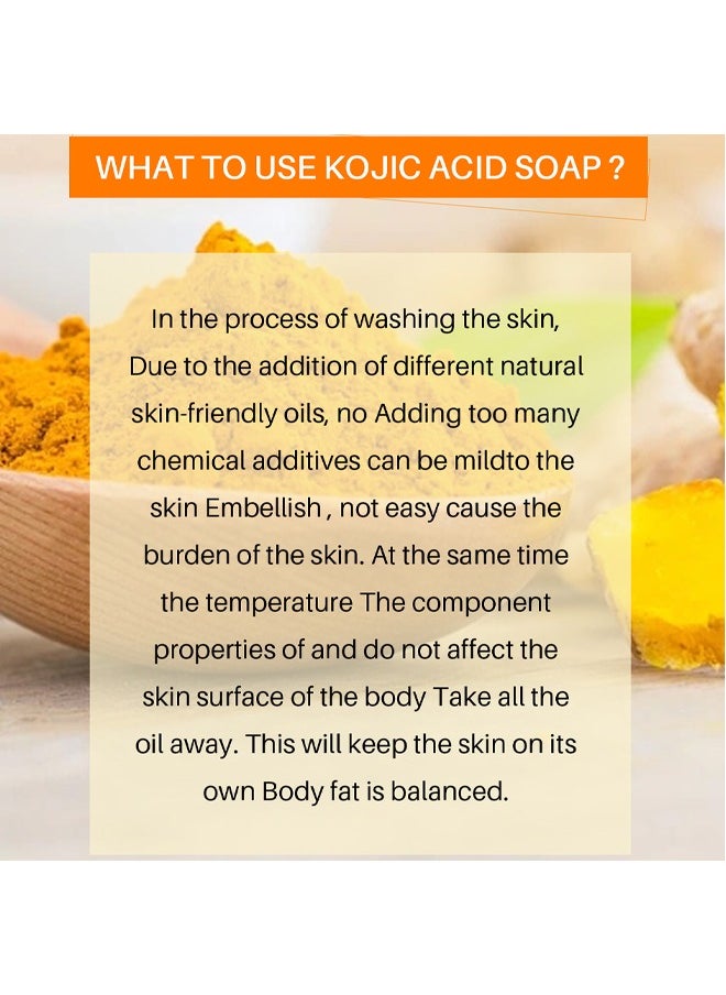 CARVENCHY - Kojic Acid Soap Turmeric Bar, Anti-Acne Dark Spot Corrector Soap, Brightning Deep Cleansing Face And Body Turmeric Soap, Tretinoin Soap, Acne Facial Turmeric Kojic Acid Soap Bar - Image 1