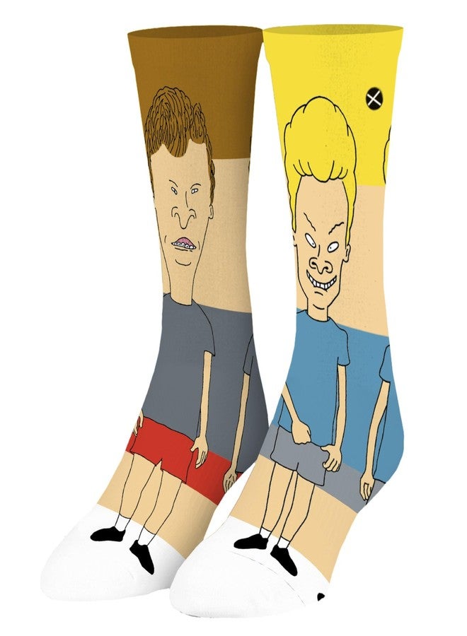 Odd Sox جوارب أود سوكس - بيفيس وبات-هيد 360 - جوارب كرتونية مرحة من التسعينيات للرجال والنساء - فكرة هدية رائعة لمحبي إم تي في - مزيج قطني ناعم - جوارب جريئة للجنسين لمحبي هذه الشخصيات، ولأعياد الميلاد، والعطلات، وهواة جمع التذكارات - Image 1