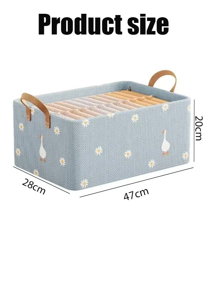 Aikenn 1pcs Home Foldable Clothes and Sundries Storage Box with Steel Frame Wardrobe Organization and Storage Jeans Storage Box Wardrobe Clothes Storage Box with Handles T-Shirt Storage Cabinet Drawer Storage Box Foldable Wardrobe Storage Box  - Image 2