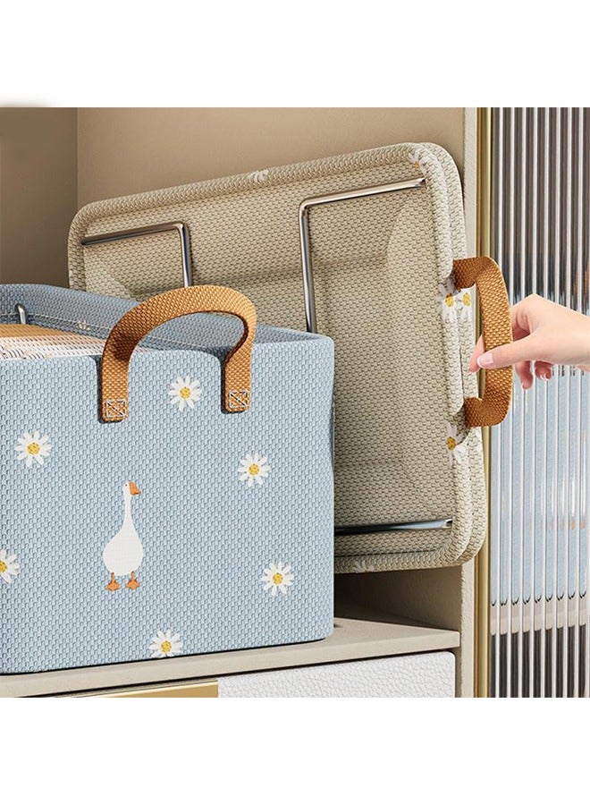 Aikenn 1pcs Home Foldable Clothes and Sundries Storage Box with Steel Frame Wardrobe Organization and Storage Jeans Storage Box Wardrobe Clothes Storage Box with Handles T-Shirt Storage Cabinet Drawer Storage Box Foldable Wardrobe Storage Box  - Image 3