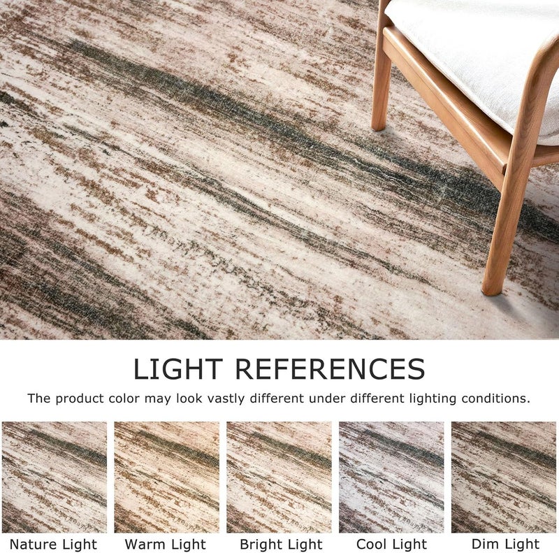 KOZYFLY Modern Abstract Hallway Runner Rug, 2x6 Washable Rug Runner Non-Slip Soft Kitchen Rugs, Print Blush Brown Carpet Runner for Entryway Bathroom Laundry Room Foyer - Image 5
